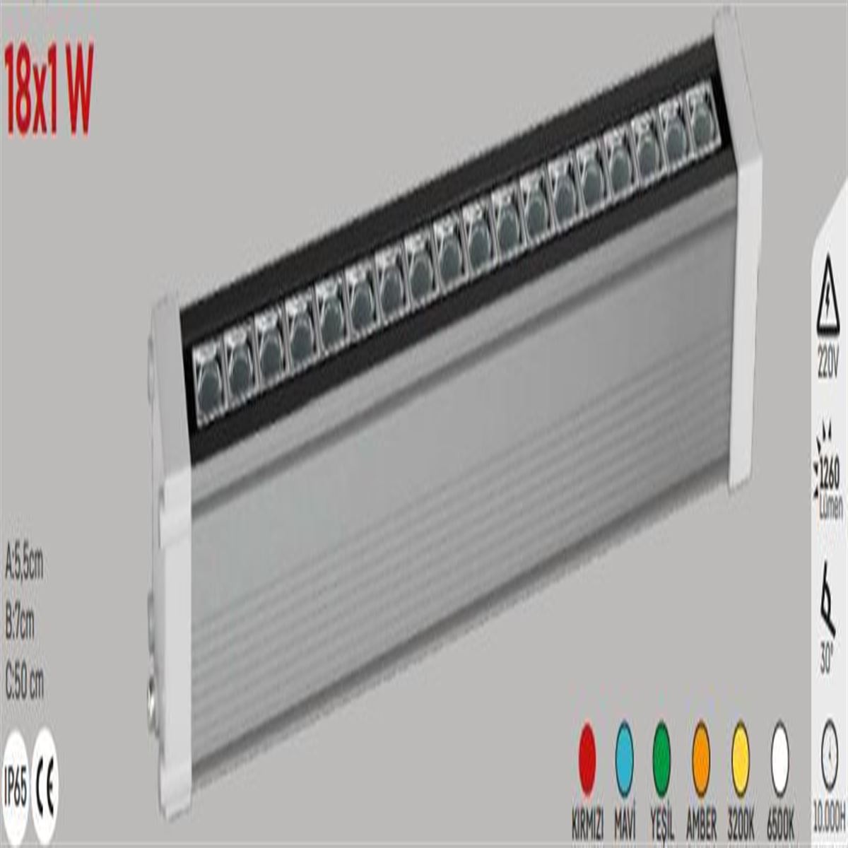 18X1 50cm WALLWASHER KIRMIZI 1